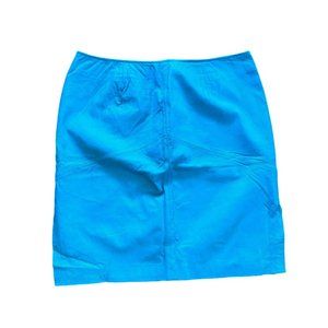 90s Vintage Teal Leather Pencil Skirt Womens 2X Plus Size
